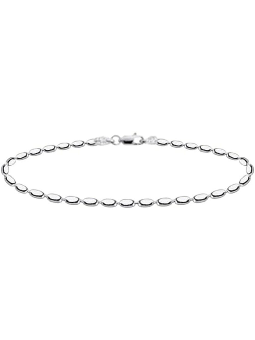 Elegant 925 Sterling Silver Oval Rice Bead Bracelet for Women - Gift Box